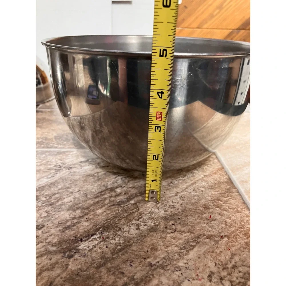 3 Piece Stainless Steel Nesting Mixing Bowl Set Polished Silver Kitchen Prep